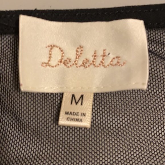 Anthropologie Deletta Garden Guise lace Floral Asymmetrical Blouse Medium - Picture 9 of 12